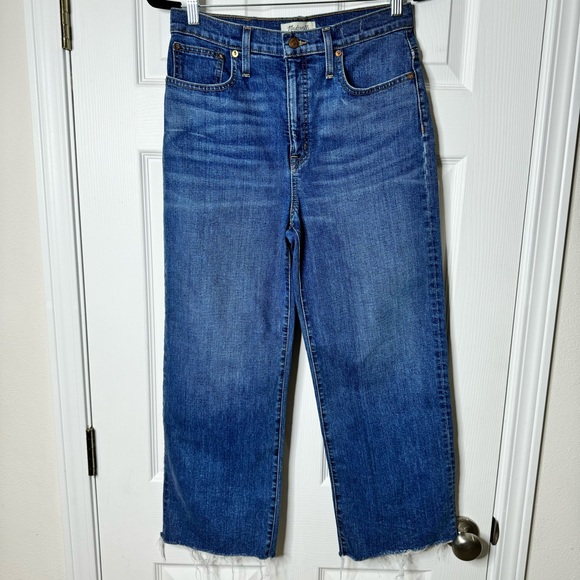 Madewell Slim Wide-Leg Jeans Raw-Hem Edition - Crownridge Wash -Size 28 - Picture 2 of 10